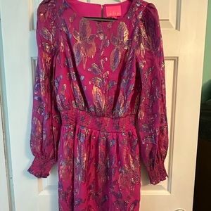 Lilly Pulitzer Cosita Long Sleeve Silk Dress